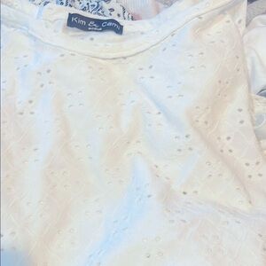 Kim & Cami Cream Blouse Elegant Top